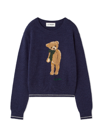 Lily Bear ribbon knit NVY