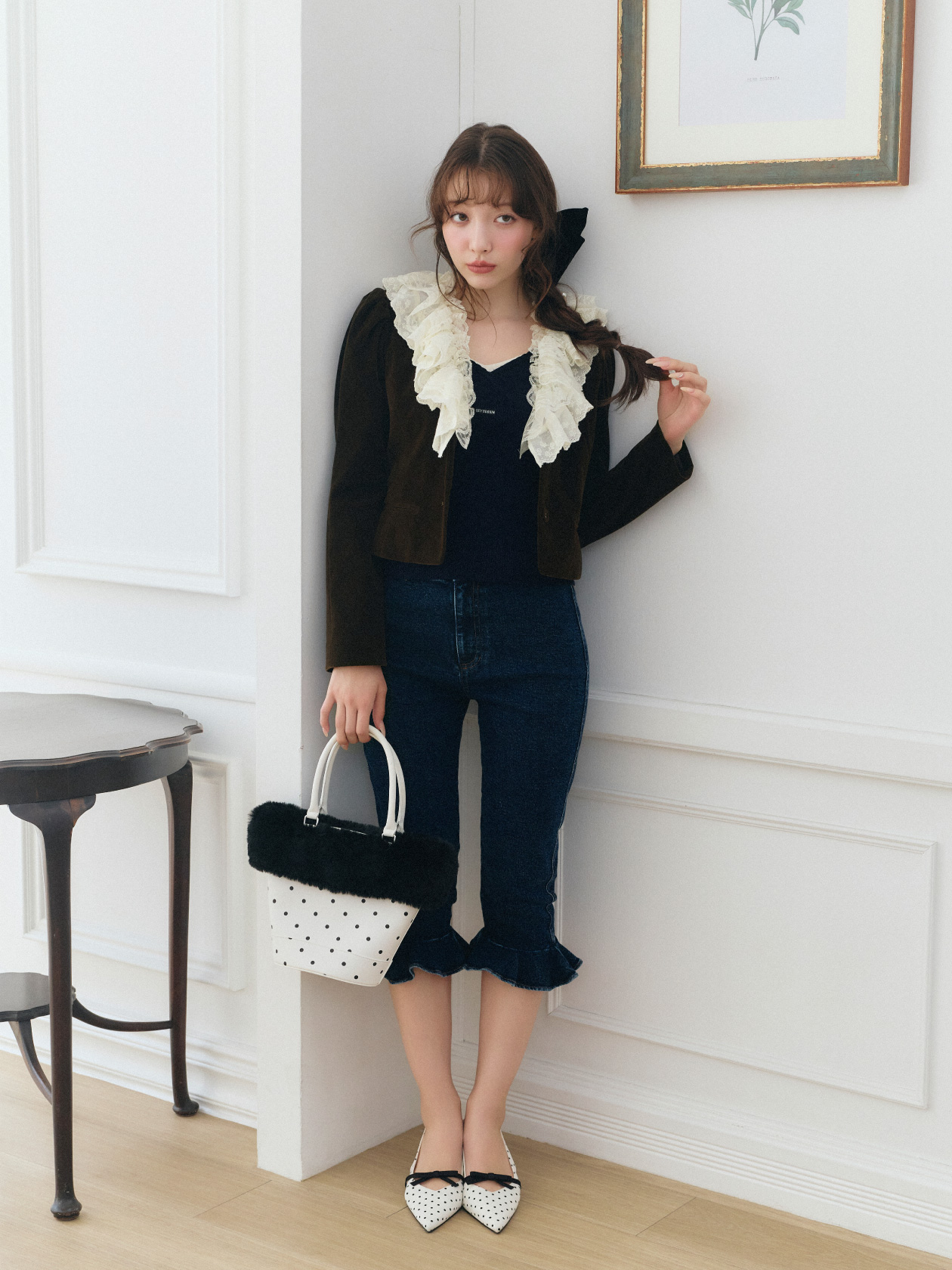 Layered Knit Tops の着用カット 2枚目