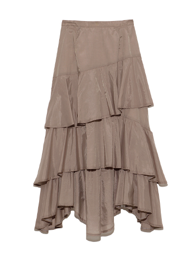 ミディ丈ティアードスカート